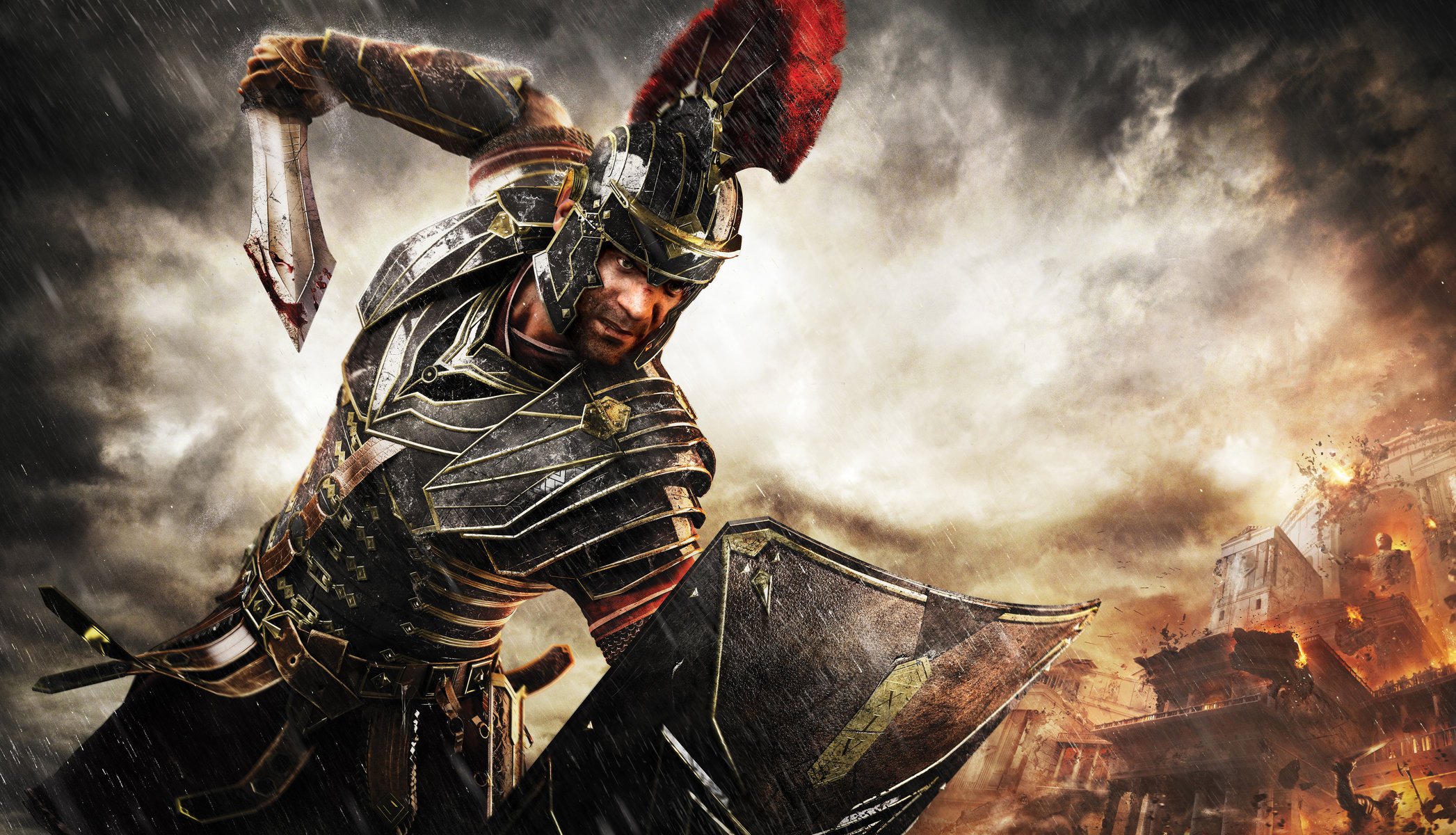 ryse : sohn von rom marius titus marius titus krieger regen schwert schild rom wolken x-one crytek microsoft game studio