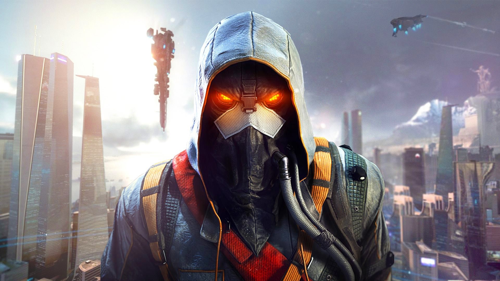 killzone : shadow fall killzone: in der dunkelheit gefangen helgast helghast soldat stadt metropole häuser himmel haube maske schlauch guerrilla games sony computer entertainment