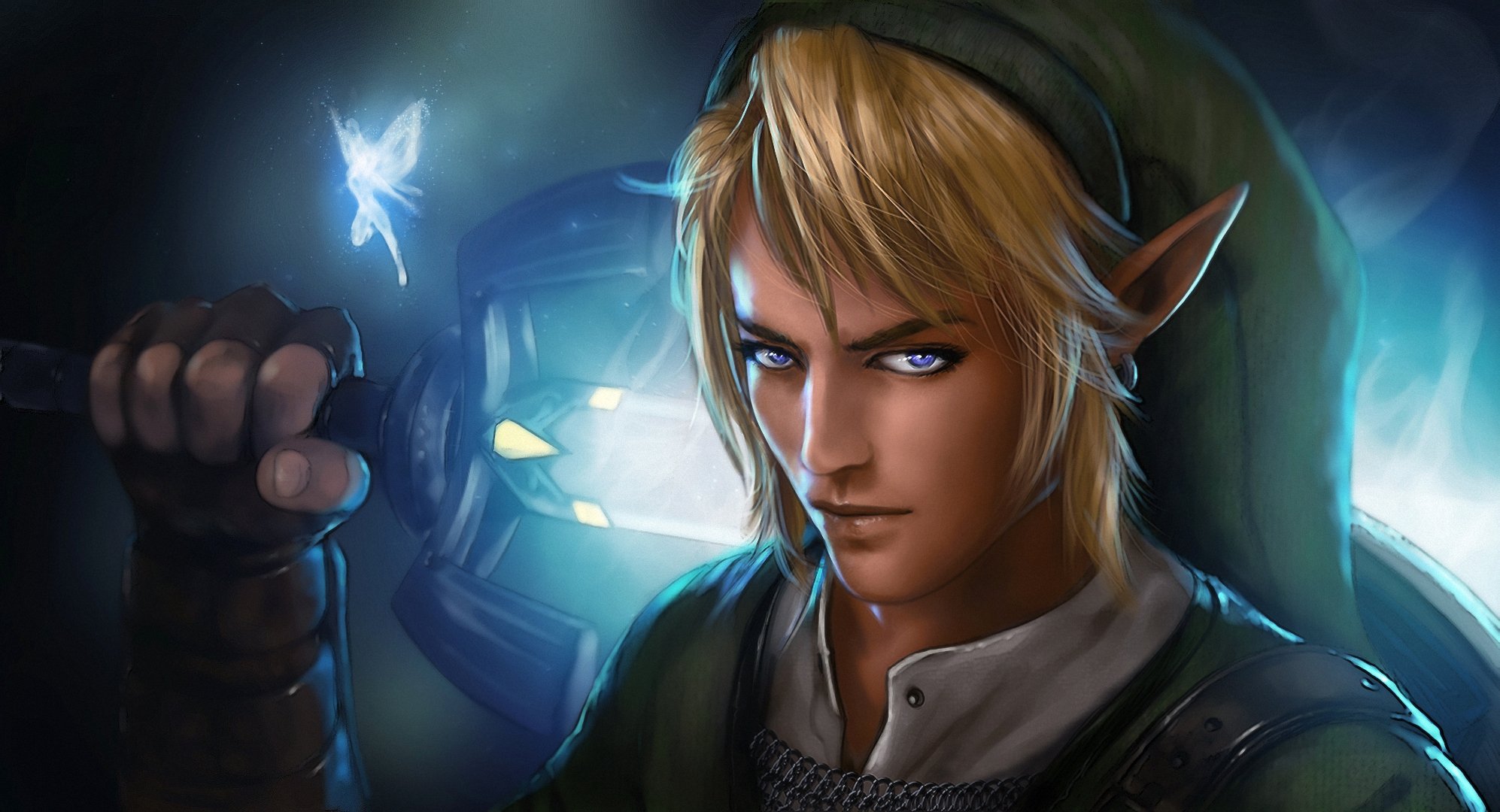 the legend of zelda link guy elf sword view fairy