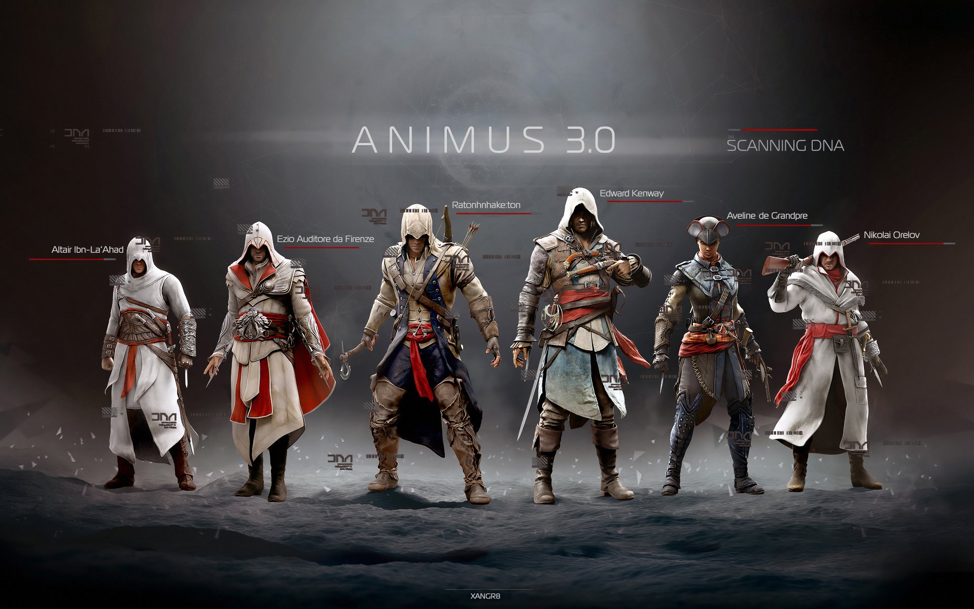 assassin s creed iv: black flag animus 3 assassins altair ezio connor edward evelyn