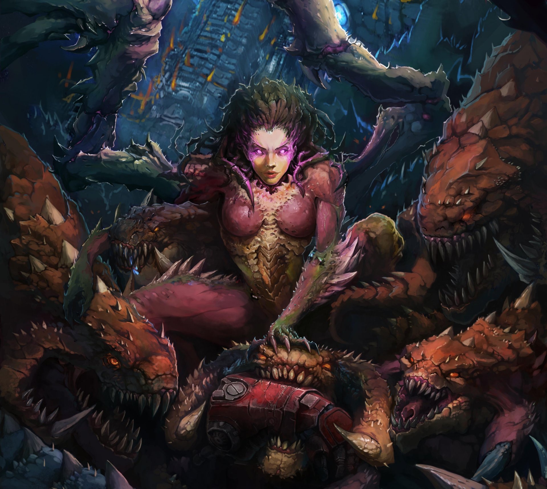 arte starcraft sarah kerrigan alas monstruos