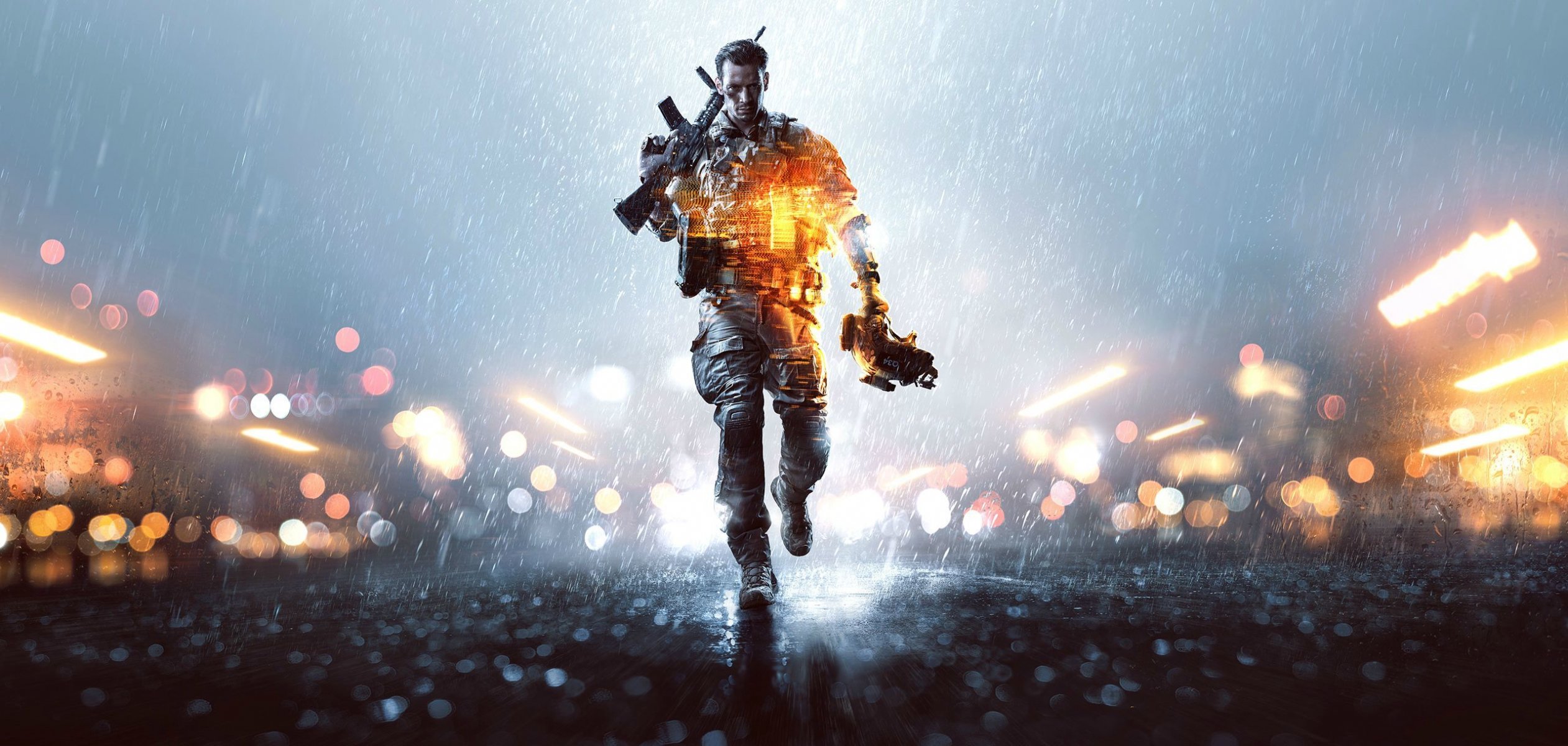 battlefield 4 bf 4 żołnierz chodzenie broń deszcz sprzęt kamizelka kuloodporna kask światła hełm ea digital illusions ce electronic arts dice