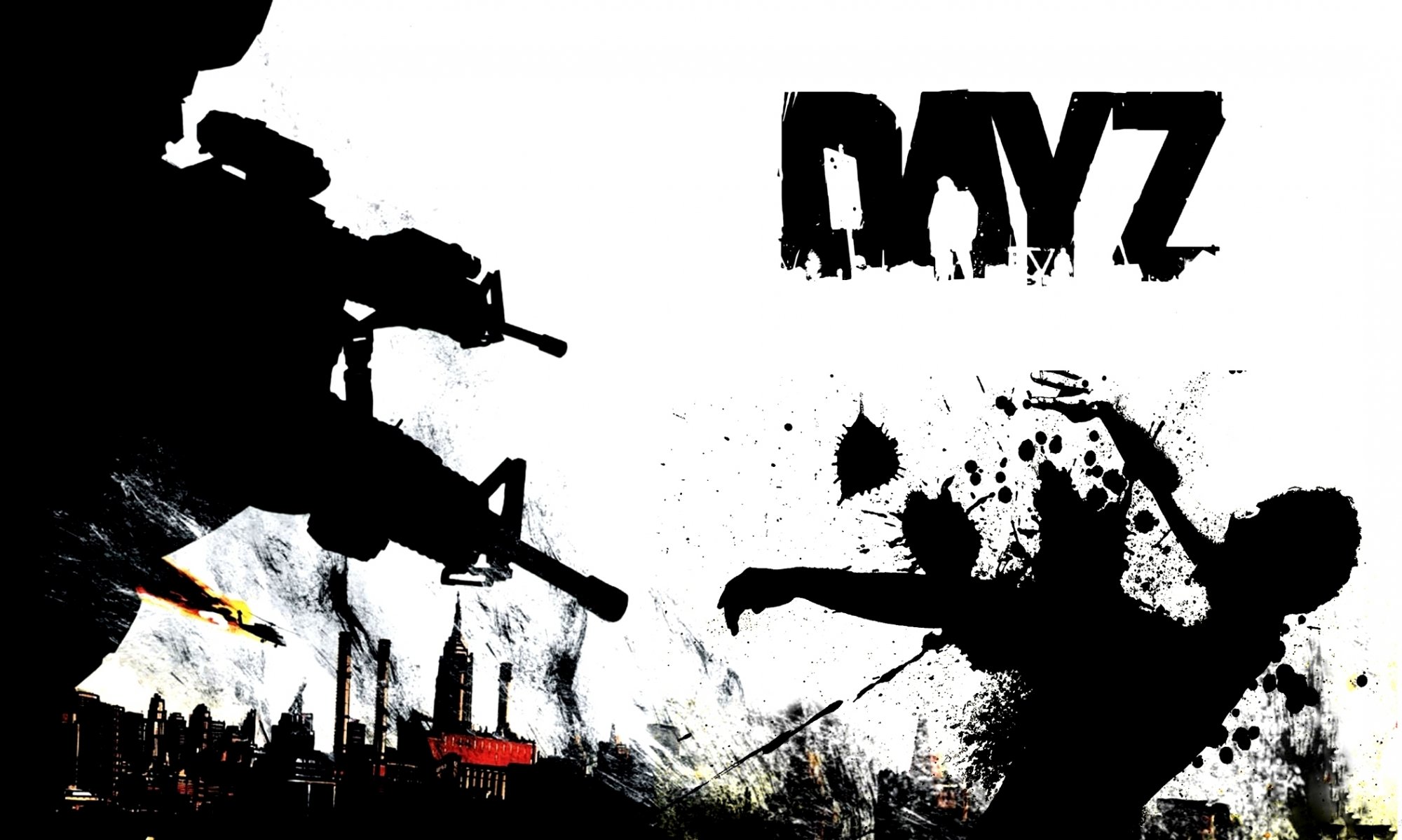 dayz d-day zombie arma2 z-day weapons survival day war blood sky black and white