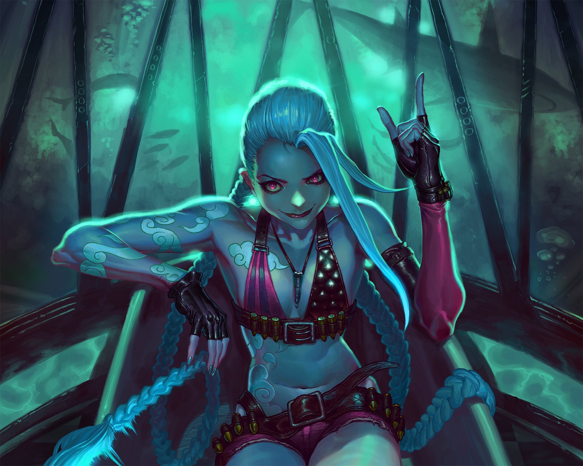 jeux art fille happykwak ligue des légendes lol jinx haut de gamme