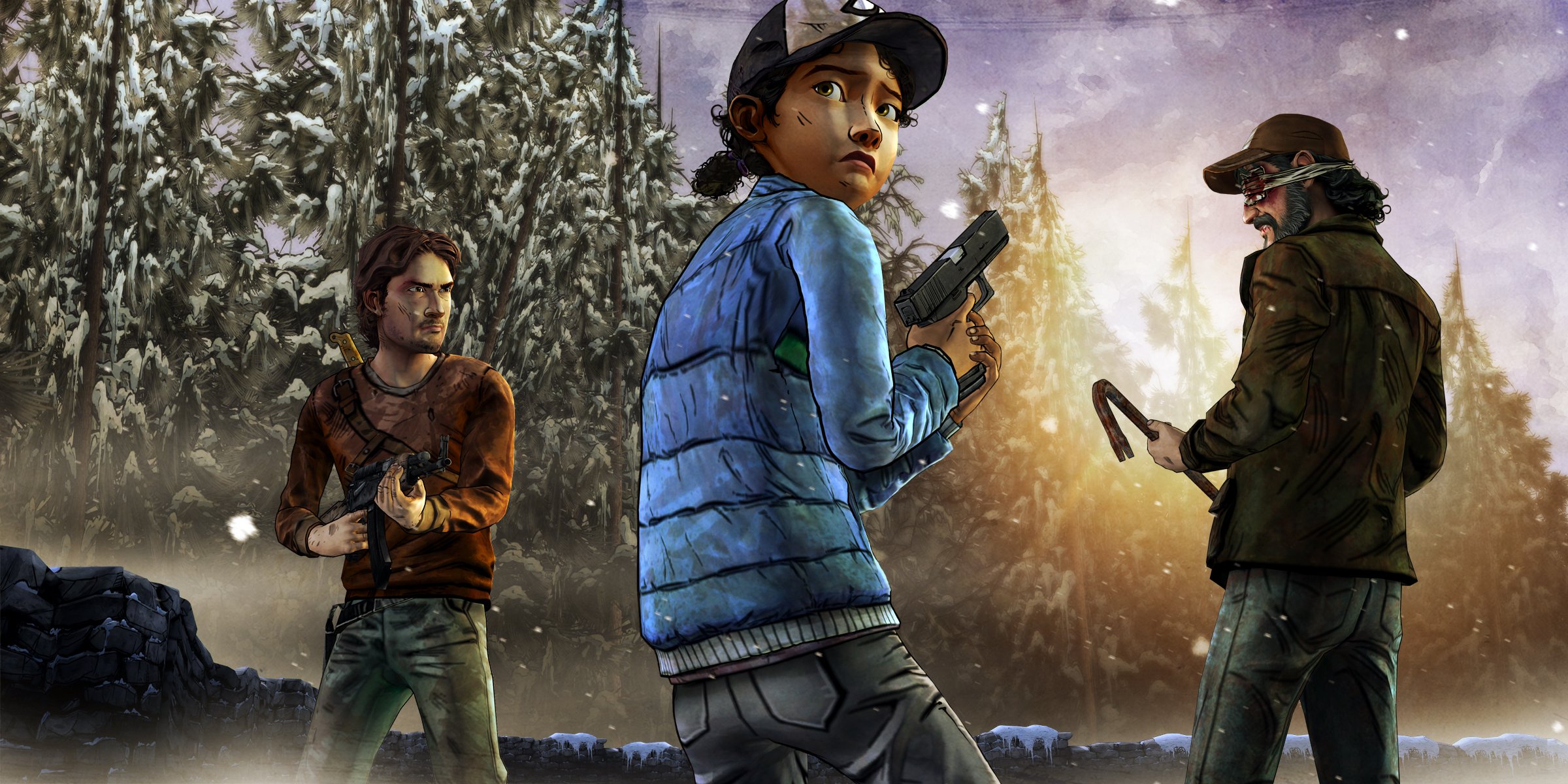 the walking dead : staffel 2 telltale games treue spiele-serie zombies überlebende situation waffen blick clementine luke kenny episode 4