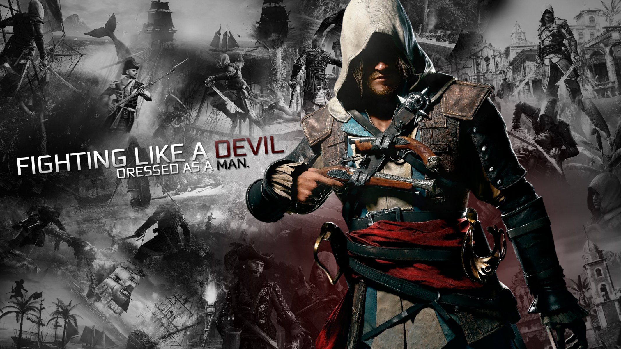 assassins foi iv noir drapeau edward kennway ubisoft pirate collage mastersebix