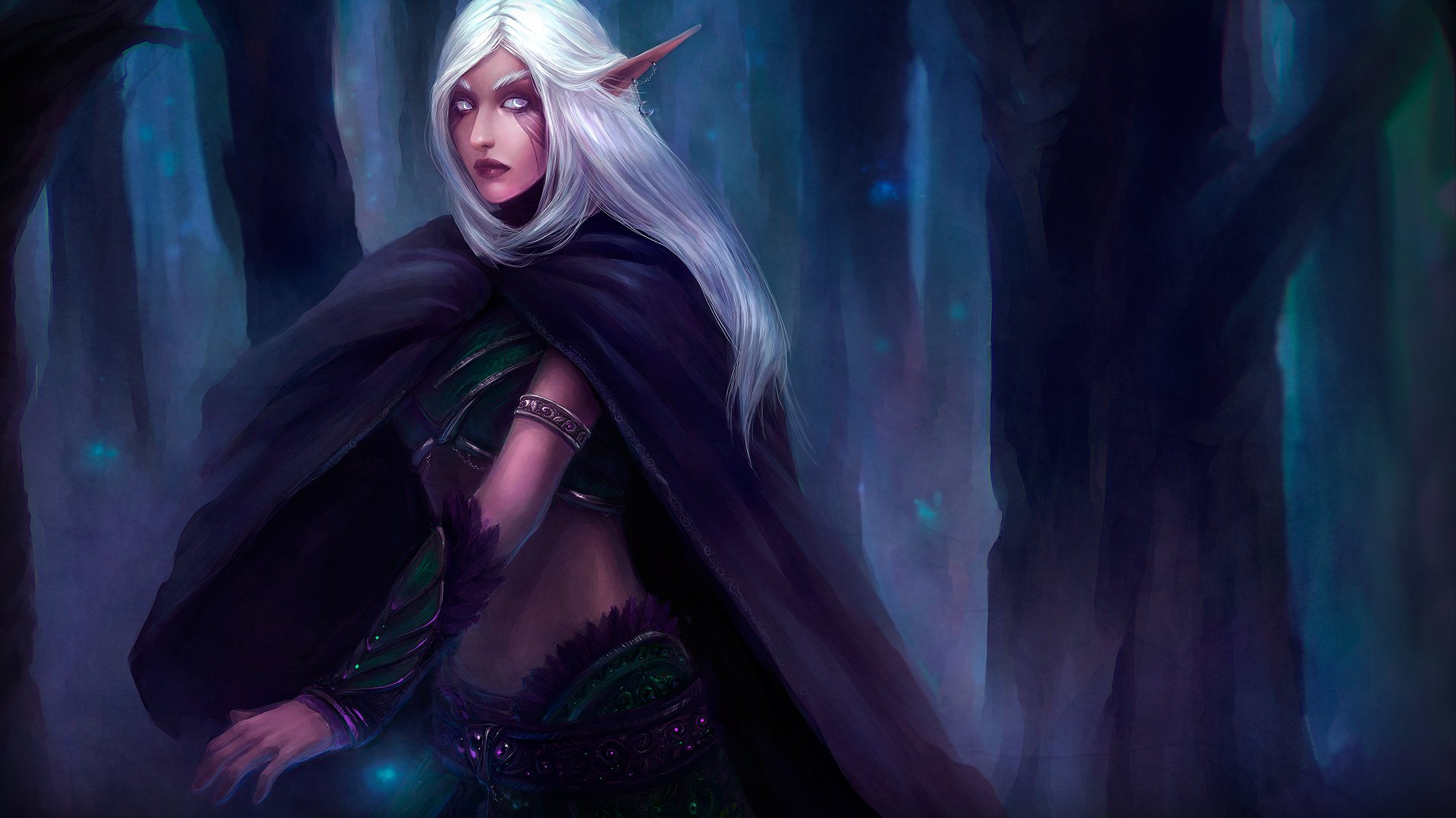 art world of warcraft wow elf elf ozdoby magia las ciemny tatuaż płaszcz