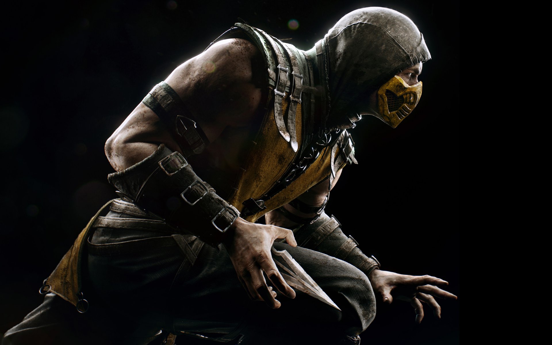 mortal kombat х скорпион боец ниндзя стойка маска капюшон взгляд netherrealm studios warner bros. interactive entertainment