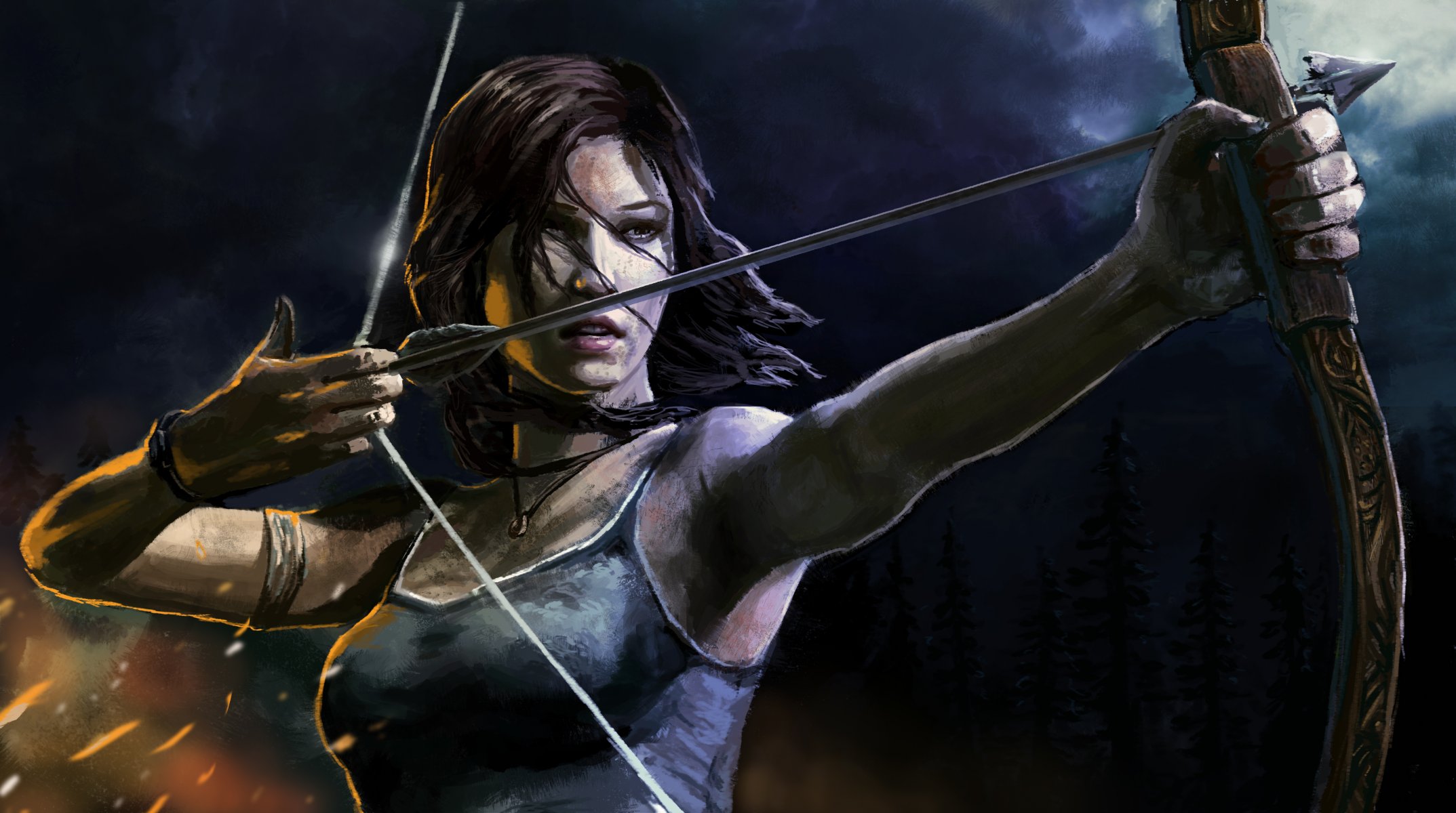 lara croft tomb raider kunst bogen pfeil