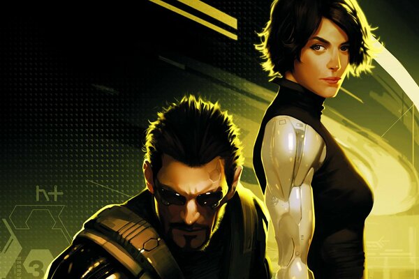 Adam Jensen et Katrina Sutherland de deus ex