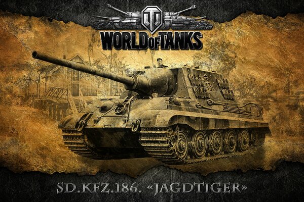 Bildschirmschoner aus dem Spiel World of Tanks. Deutsche fr sau jagdtiger