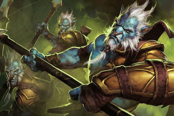 Le fantôme de la profession est dota 2, un guerrier avec une lance et une valve