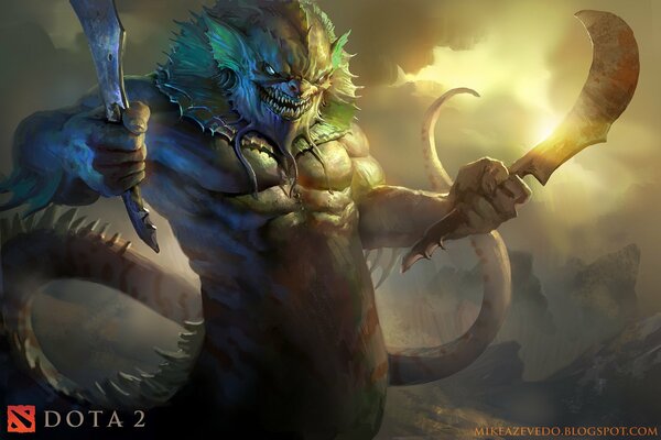 The character Slardar from the Dota 2 video game