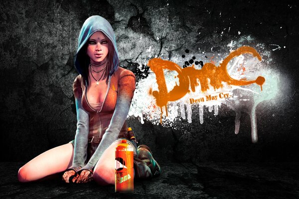 Una chica hizo un graffiti devil may cry