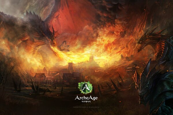 The city is on fire, the destructive power of the dragon