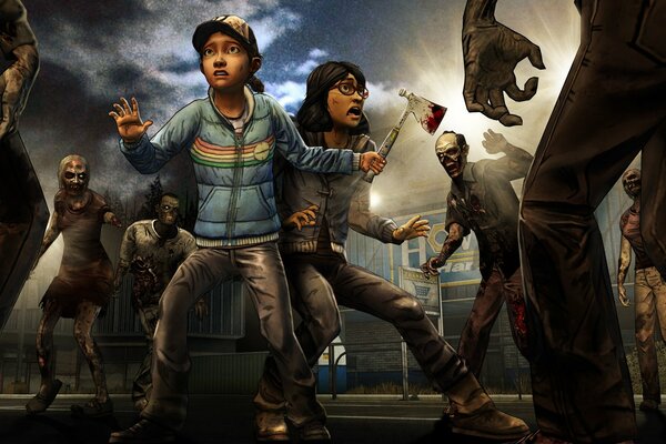 The walking dead. season 2. telltale games. Episode 3. the situation of Clementine and Sarah. surviving zombies