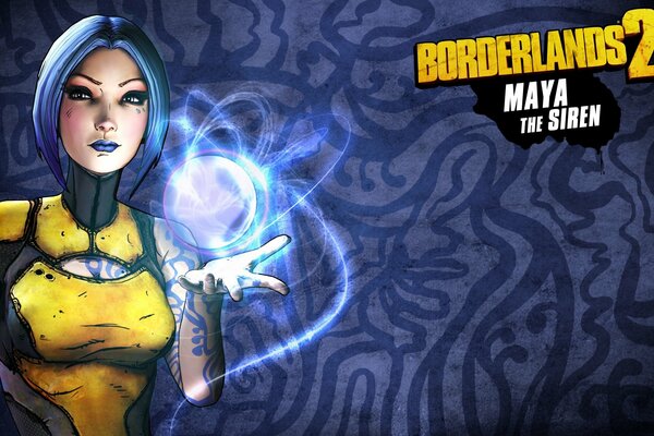 Mädchen mit Kugelblitz in der Hand von Borderlands 2