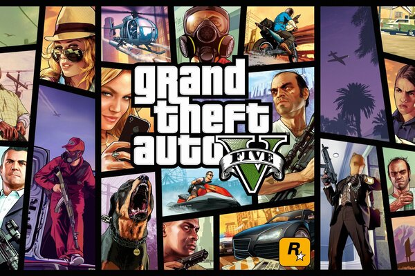 The game grand theft auto 5 and its main characters