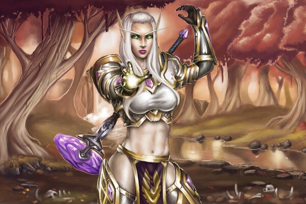 Warcraft sexy Elfen blondes Mädchen