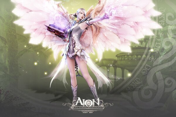 La chica con alas del videojuego Aion