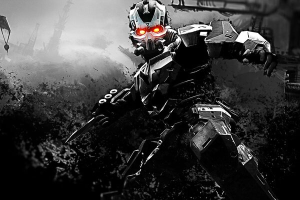 Killzone 3 Videospiel mit Cyborg Hintergrund mit Waffe Tapete