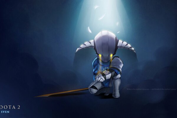 Il personaggio di Sven dal gioco Dota 2 come Chibi