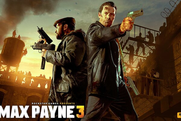 Max payne 3. deathmatch. rockstar games. dlc. max payne ist ein Gefangener im Himmel. banditen mit Maschinengewehren, ultraschall, desert