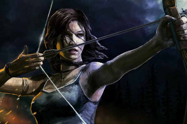 Tomb Raider con arco e freccia