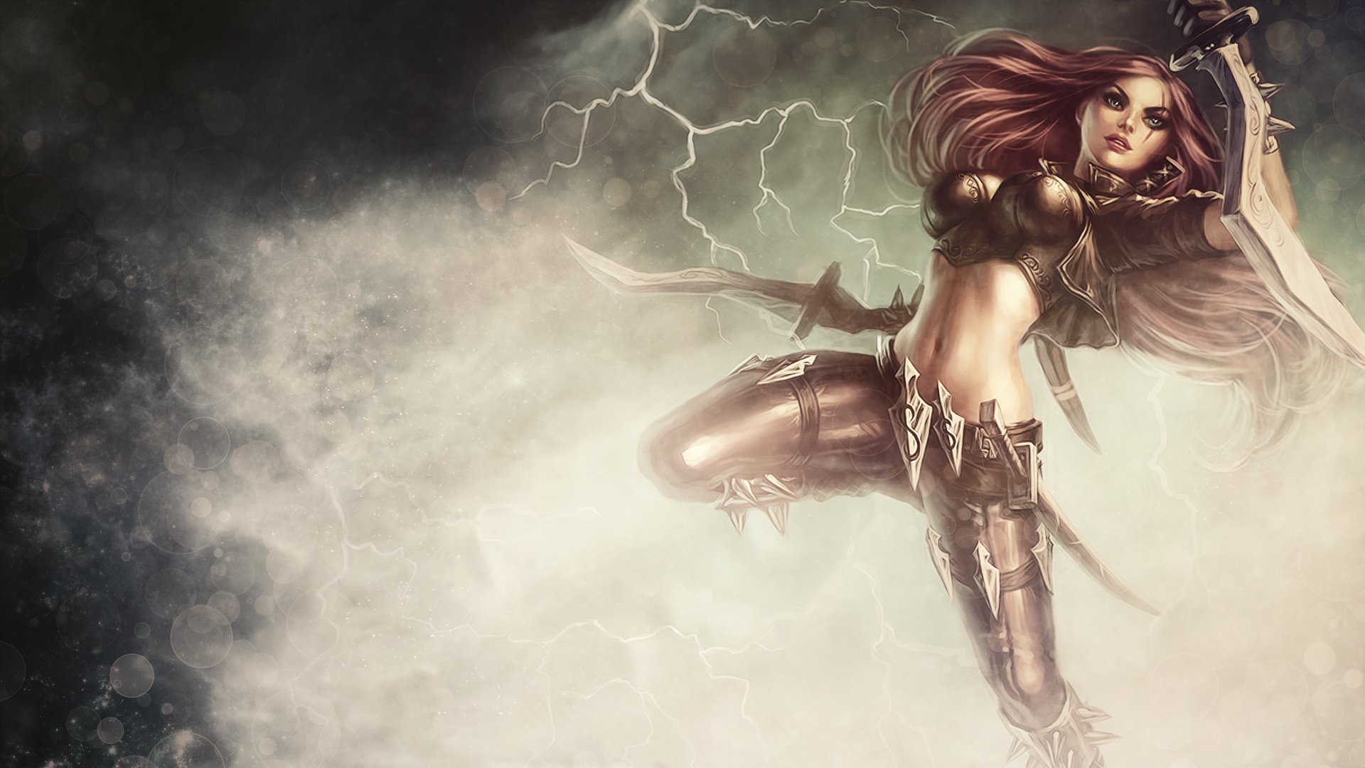 arte liga de leyendas katarina chica salto espadas relámpago