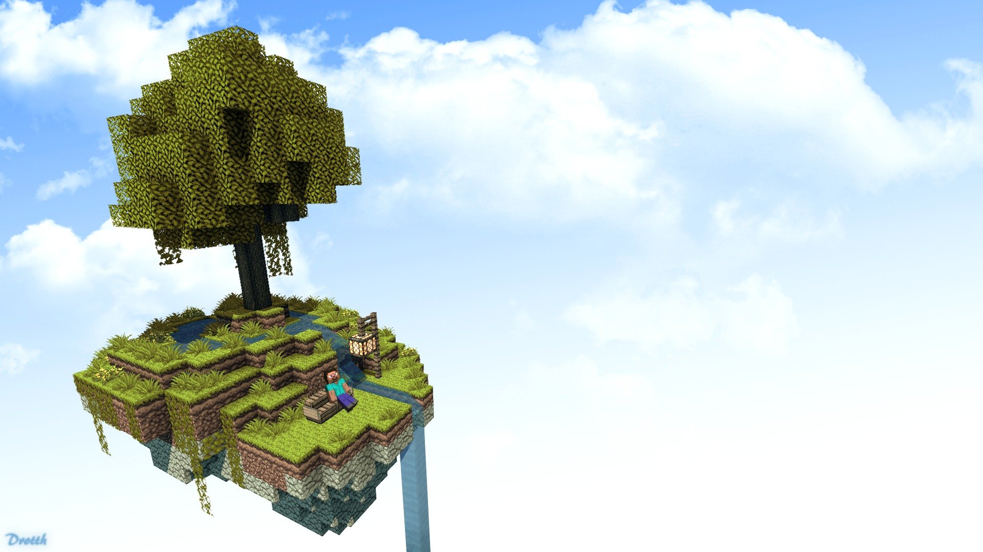 minecraft maynkraft beautiful sky island steve