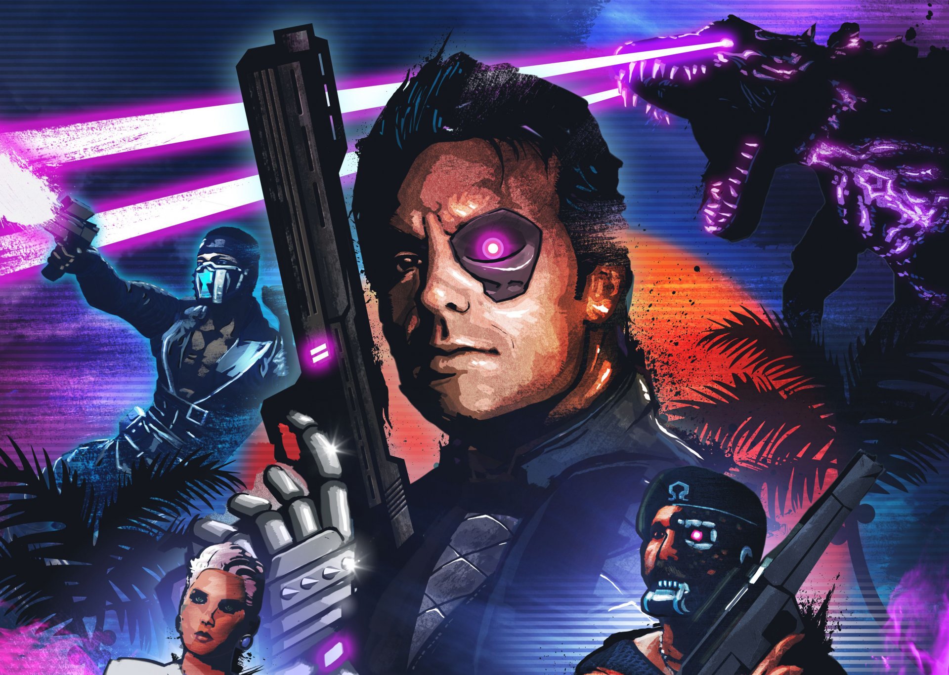 far cry 3: blood dragon dlc expansión omega force cyborgs sargento rex colt dragón arma blaster palma sol chica ubisoft entertainment