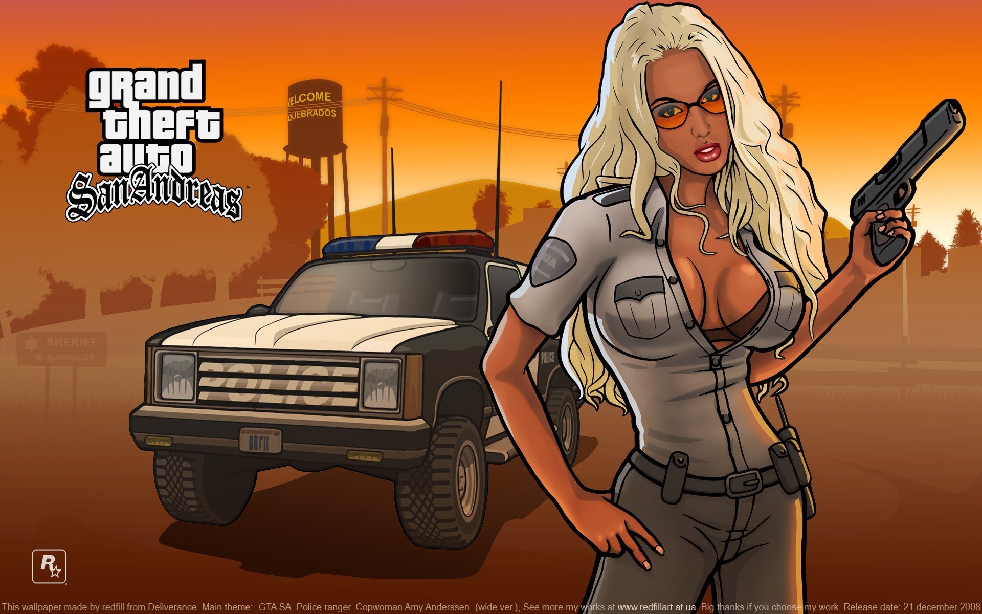 juego fondos de pantalla grand thef auto: san andreas gta barbara policía chica fondo de pantalla gta san andreas