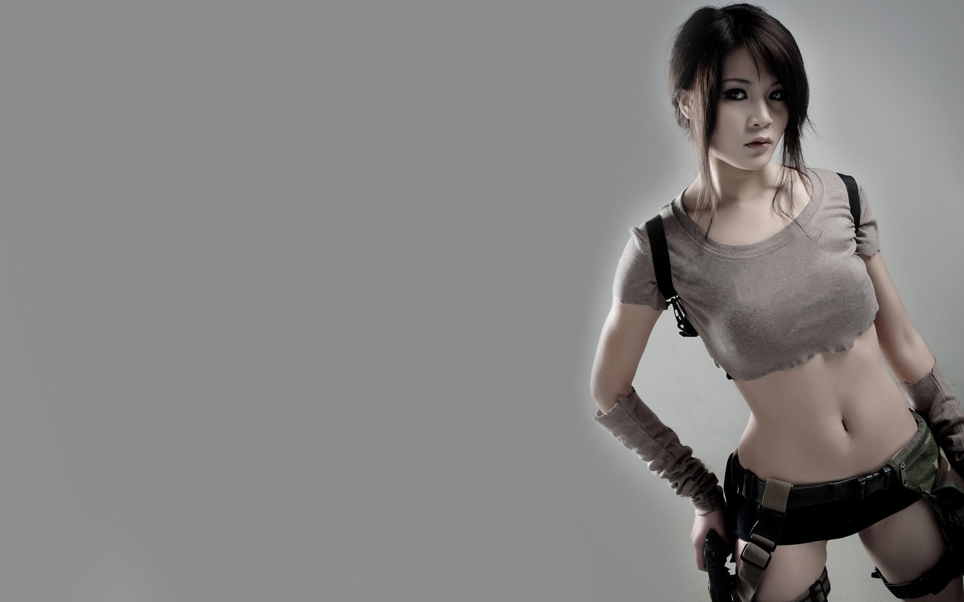 girls cosplay women model tomb raider lara croft game beauty