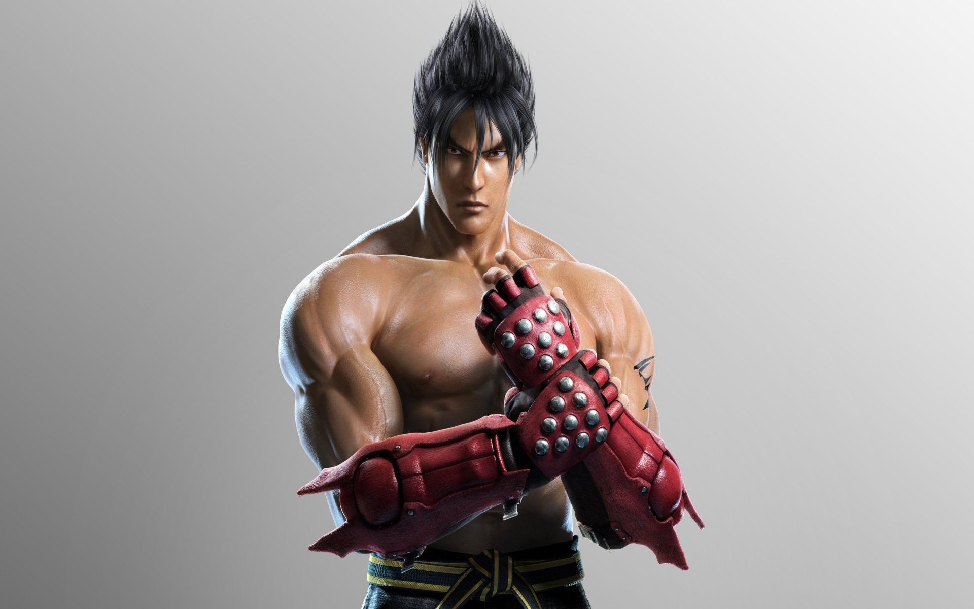 jin kazama tekken kämpfer handschuhe blick muskeln