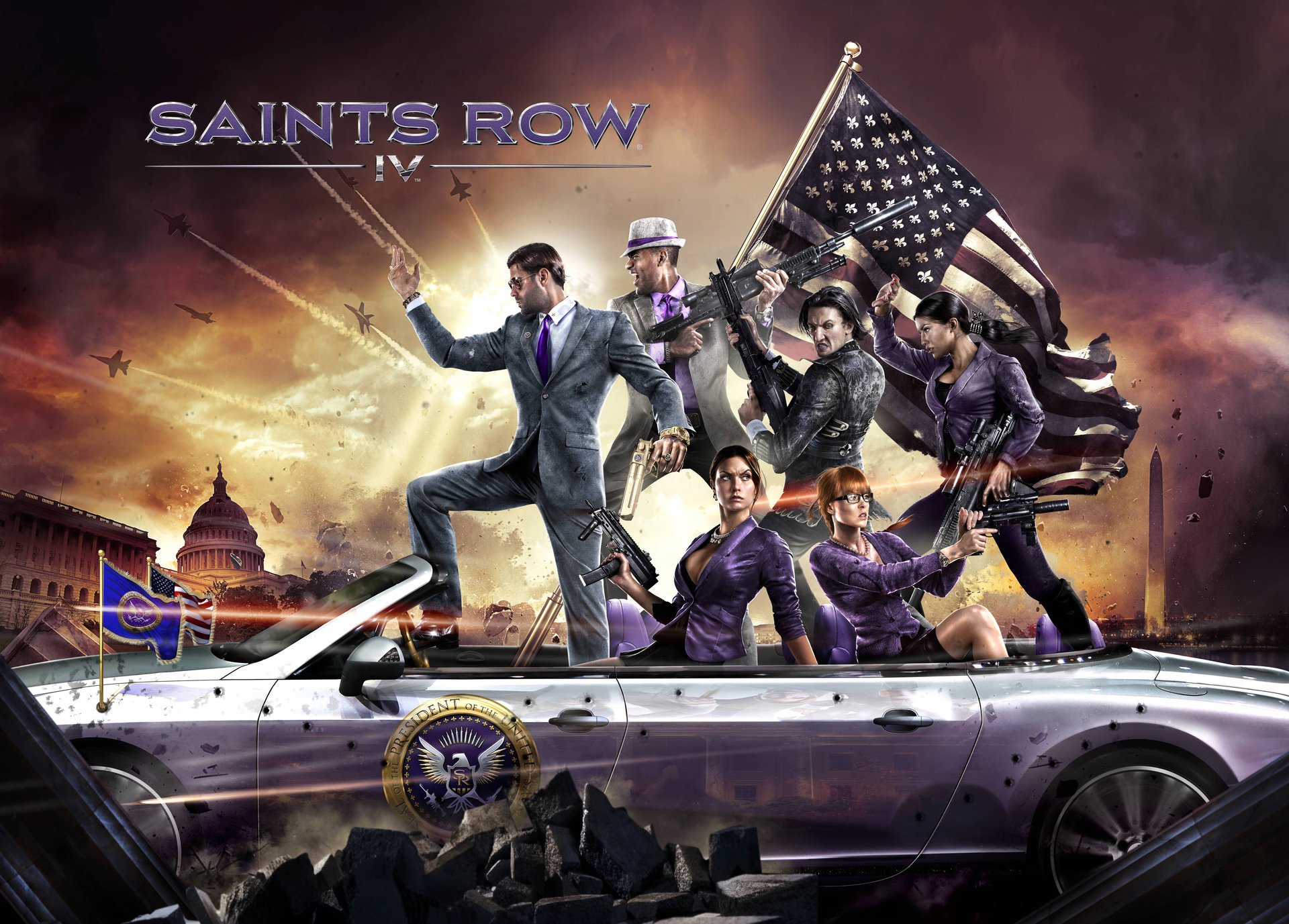 флаг тачка персонажи вашингтон оружие deep silver saints row 4