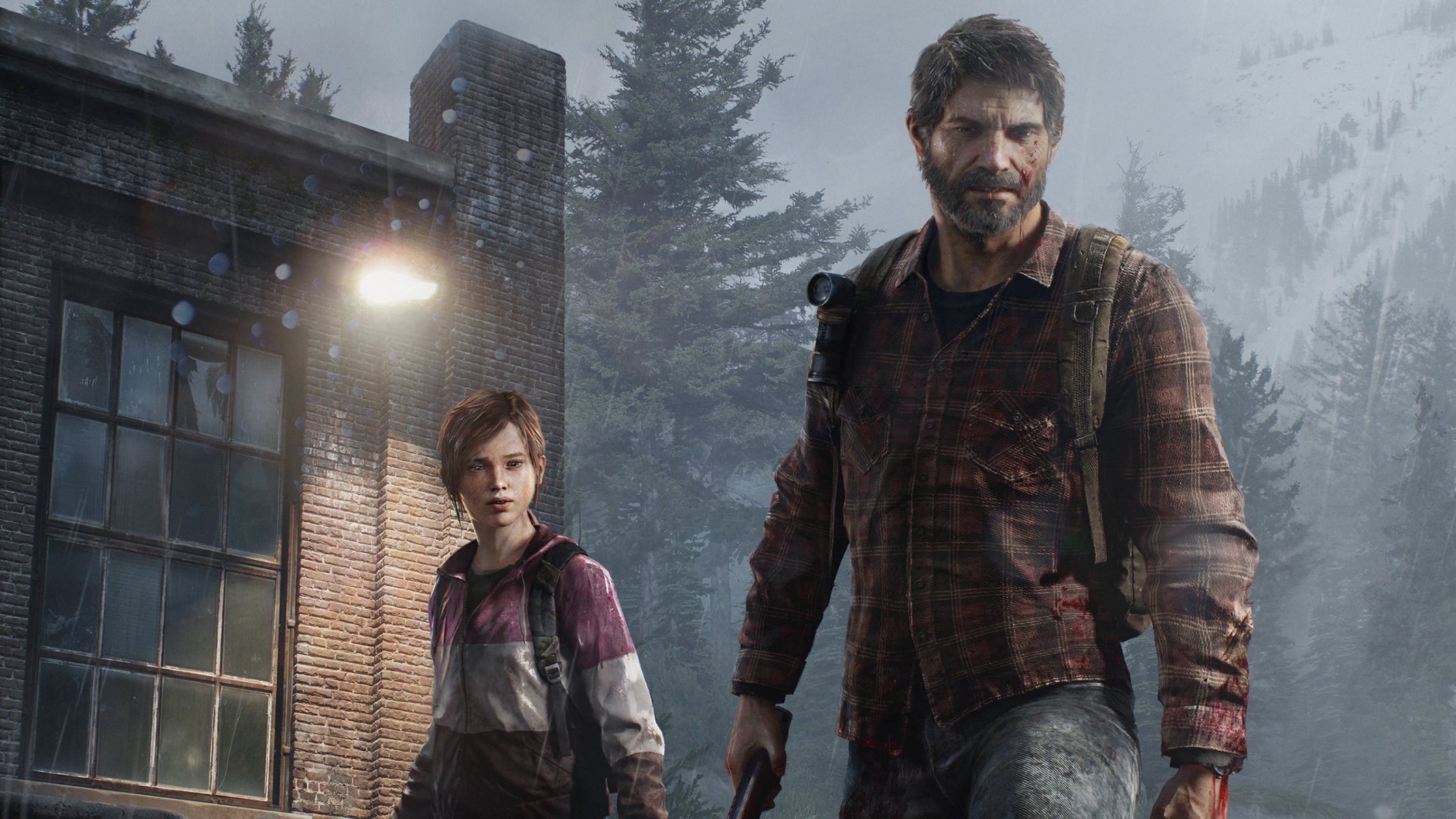 The last of us the last of us Joel Ellie the forest the building