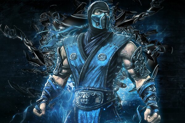 Der Held des Spiels mortal kombat namens sub zero