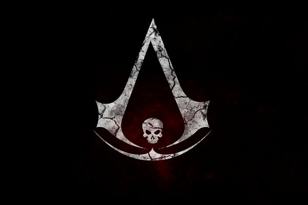 Affiche du jeu assassin Creed crâne sur fond noir