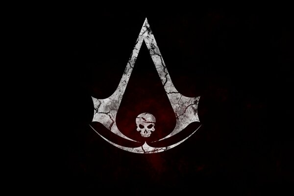 Poster per il gioco assassin s Creed Skull su sfondo nero
