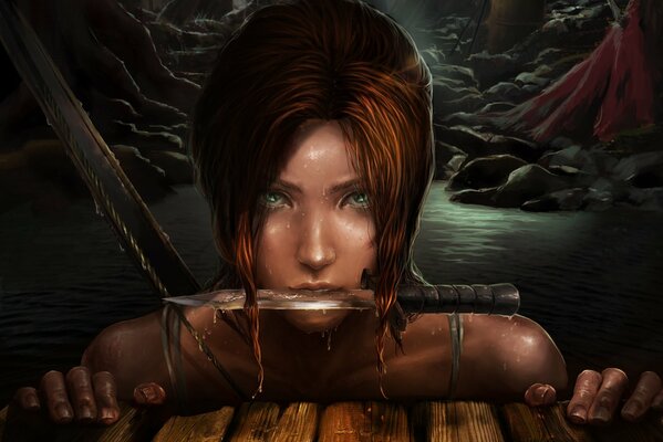 L intrepida Lara Croft nella caverna oscura