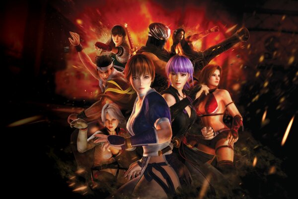 Lebend oder tot 5. kasumi, sinobi, ryu hayabusa, akira, hitomi, christy, ayane, ayane, tina, kunoichi-Kämpfer des schicksals