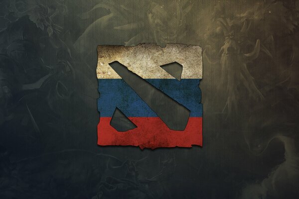 Drapeau de la Russie sous la forme du logo Dota2