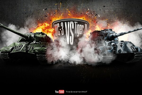 WoT screensaver with IS-3 and Tiger II