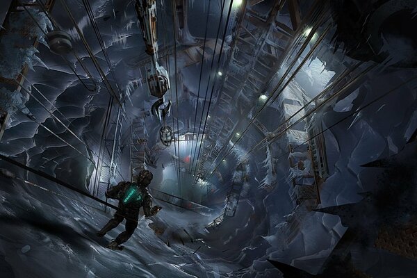 L arte di dead space 3. Electronic arts. Isaac Clarke in armatura