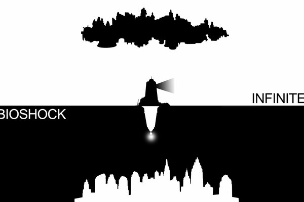 Black and white image of bioshock infinite