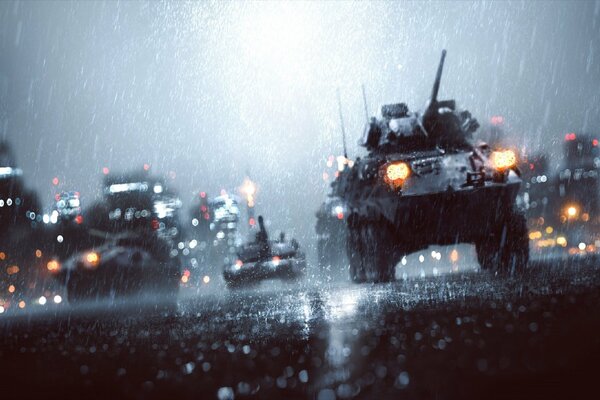 Battlefield 4 nuit route humide sous la pluie