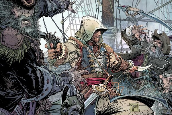 A picture from the assassin s creed pirates on a ship