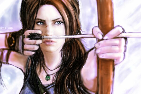 Photographie colorée avec la célèbre Lara Croft