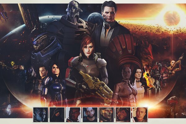 Mass Effect-Charaktere. Tali Zoru, Miranda Lawson, Shepard und andere