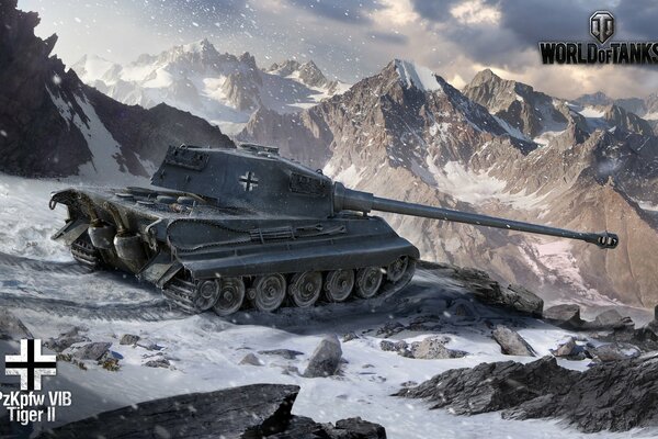 Screenshot aus dem Spiel Tanks. Tank in den Bergen